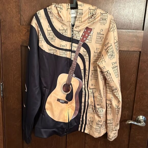 NWT. Love Guitar Zip Front Hoodie - Picture 1 of 5